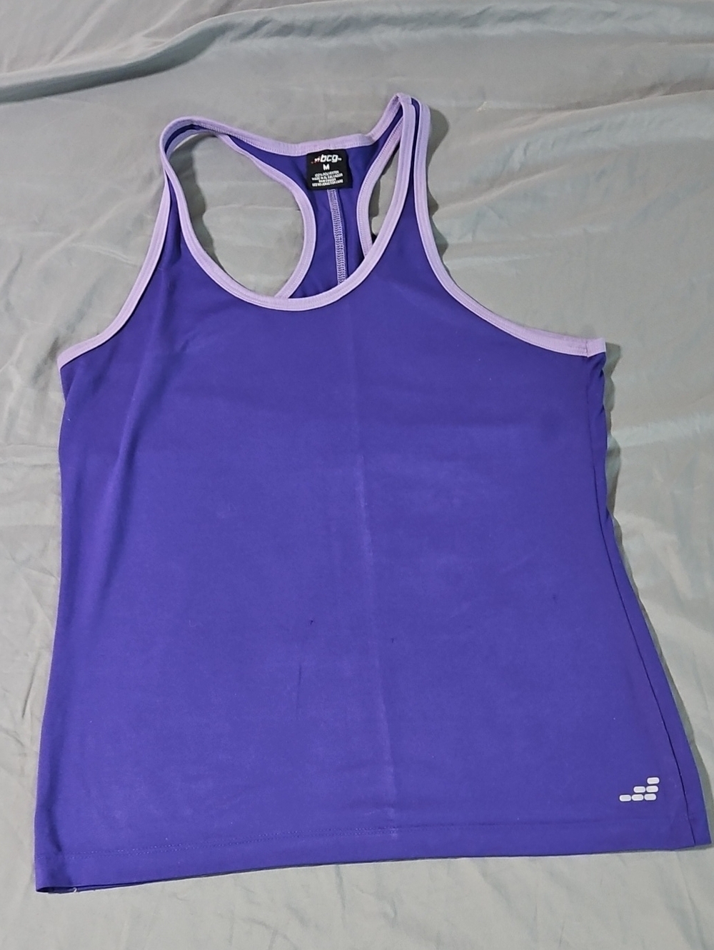 bcg Purple Tank Top with Light Lavender Trim